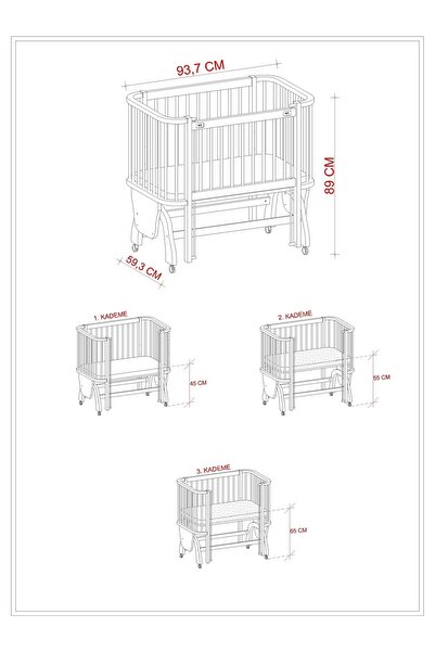 Meltem Smart Mood Anne Yanı Ahşap Sallanır Beşik 50x90 cm (beyaz-mavi)
