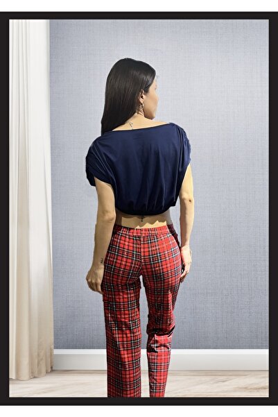 LoeCulotte Women's Red Plaid Pajama Set