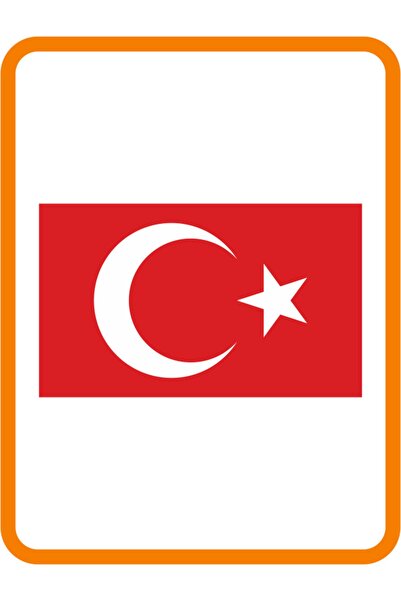 KDMAKSESUAR Ay Yıldız Kare Hilal Bayrak Oto Sticker 20x12 Cm