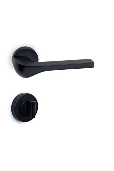 System Aten Siyah - Wc Mandallı Rozetli Kapı Kolu - Hha137ro12w Al6