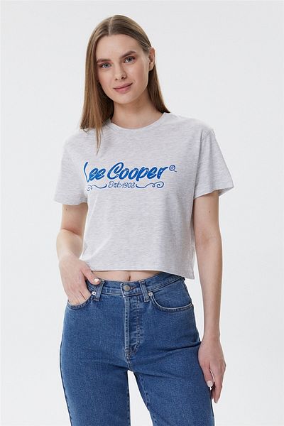 Lee Cooper Britney Women's Crew Neck T-shirt Gray Melange
