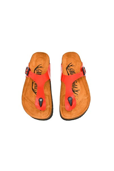 Moosefield Kids Детски чехли от естествена кожа в червено