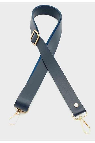 angel çanta aksesuar Τσάντα από συνθετικό δέρμα Navy Blue - 120x2,4 cm, ελαφρύ χρυσό μέταλλο