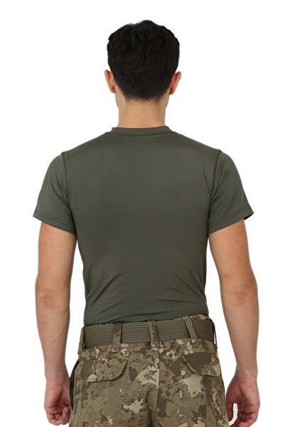 KORDAK Haki Microfiber Tişört - Kısa Kol Micro T-shirt - Spor Tişörtü - Askeri Malzeme