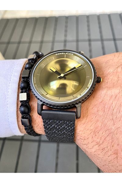 Daniel Klein Steel Cord 3 Atm Waterproof Men's Wrist Watch + Bracelet