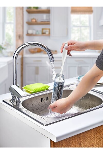 HB LİFE Biberon Temizleme Fırçası Silikon Süt Şişe Yıkama Fırçası 360 Derece ...