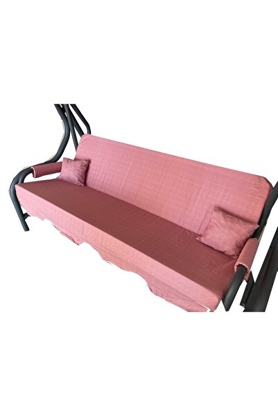 Vip Home Concept Market Ürünleri 3 Kişilik Salıncak Minderi Süngersiz Kılıfı Gül Kurusu Bahçe Minderi