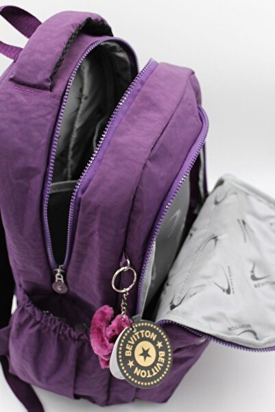 Bevitton 2200 Geantă de școală din țesătură impermeabilă violet Rucsac de școală unisex