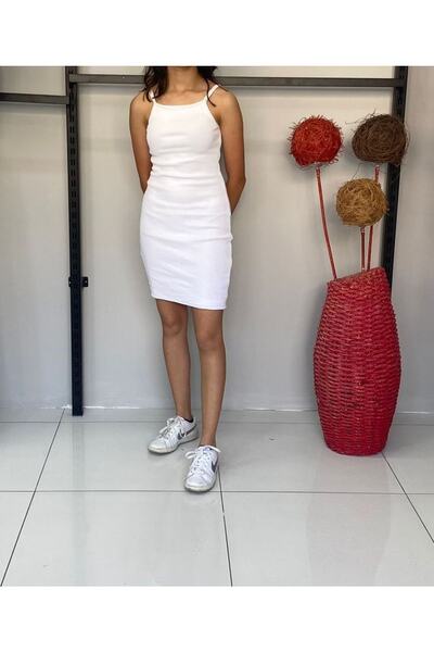 CNG MODA Rochie de damă cu gât și curea de frânghie Tricotaj de vară