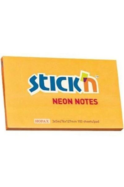 Gıpta Hopax Stickn Adhesive Note Paper Neon Orange 76x127 Mm 100 Yp (12 Pieces) He21168