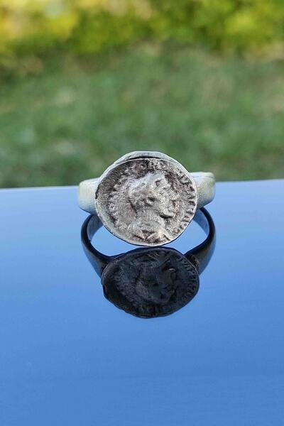 TREND COLLECTİON Bozuk Para Model Gümüş Kaplama Ayarlanabilir Yüzük