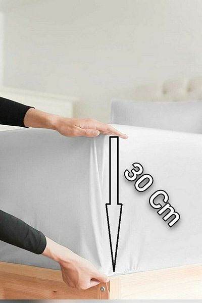 PERFECTWOMEN 100x200 Cm Single Cotton Ranforce Fabric 57 Thread Solid Color Fitted Elastic Sheet Set