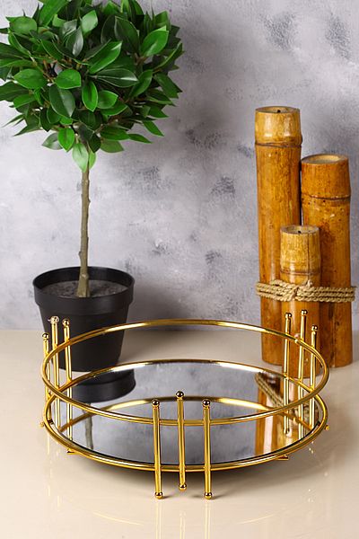 YUNUSOĞLU HOME Matia Round Mirrored Tray (EXCLUDING MIRROR)