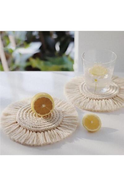 Genel Markalar Tekli Makrome Mum Ve Bardak Altlığı (1 Adet)