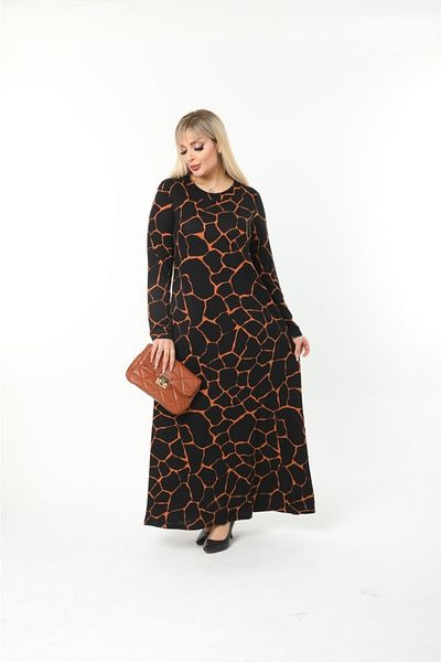 Mami Plus Size Long Sleeve (Suitable for Hijab) Long Viscose Combed Cotton Dress