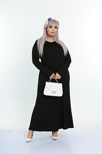 Mami Μακρύ μανίκι (Κατάλληλο σε μαντίλα) Μακρύ χτενισμένο βισκόζη φόρεμα