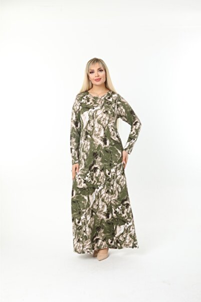 Mami Μακρύ μανίκι (Κατάλληλο σε μαντίλα) Μακρύ χτενισμένο βισκόζη φόρεμα