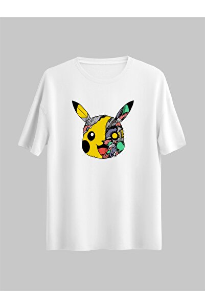 BlackUS Pikachu Pokemon Cartoon Anime Half Face Robot Lover Gift Design Unise...
