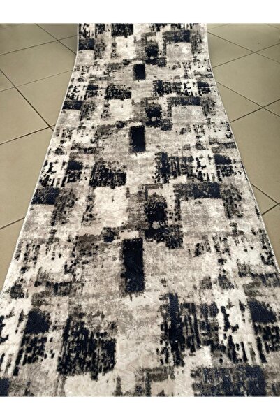 MBA Ζαφείρι Μπλε Χαλί - Ανάγλυφο Μοντέρνο Σχέδιο, Αντιολισθητική Βάση, Πλένεται