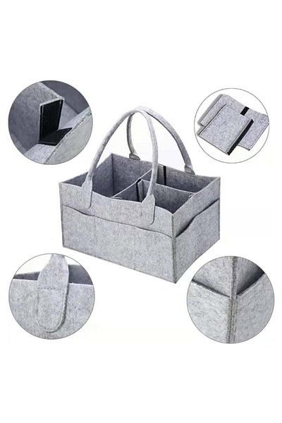 toptankece Felt Mother Baby Care Bag Organizer Gray, Felt Baby Bag