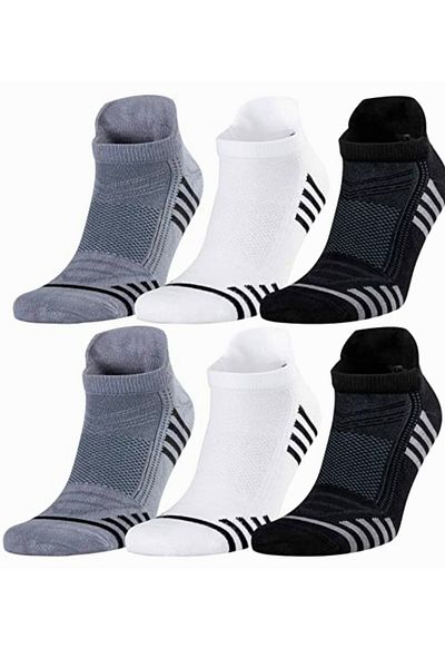 socksbox Κλασικό Σετ 6 Ενισχυμένα Πλένονται Αθλητικά Μποτάκια Τρέξιμο για Τρέξιμο Ανδρικές κάλτσες