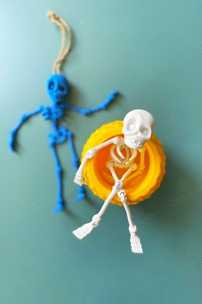 CESTOPİENO White Skeleton Model - Science Educational Toy - Car Interior Accessory