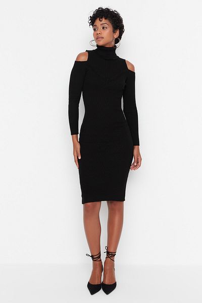 Trendyol Collection Black Knitwear Dress TWOAW23EL00069
