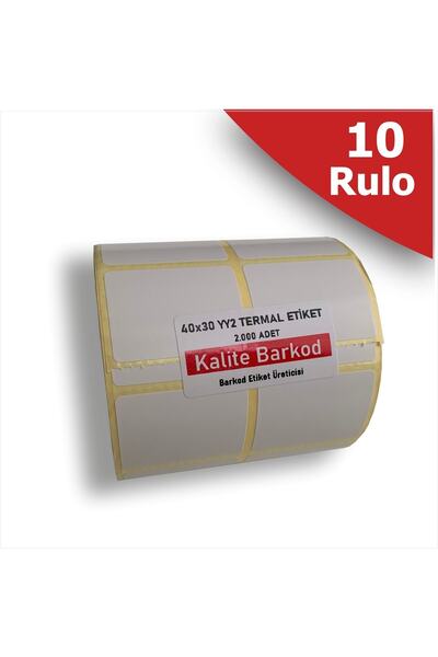 Kalite Barkod Etichetă termică 40x30 2 bucăți |   10 role de etichete cu coduri de bare