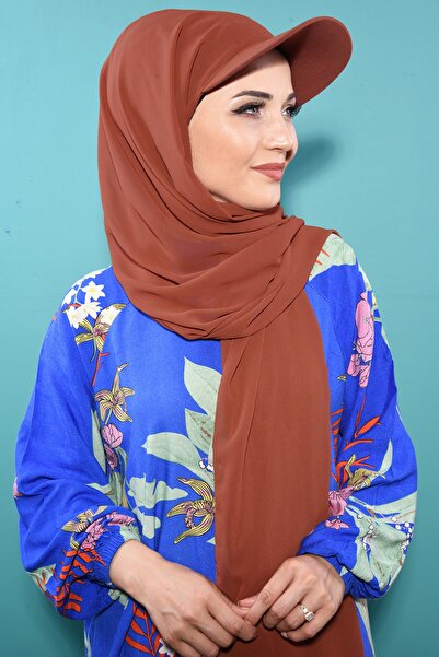 Nowa Scarf Şifon Şapka Şal Kiremit