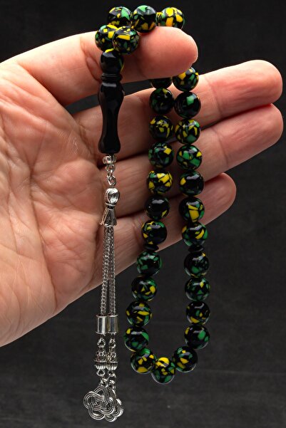 OTTOTESBİH Mărgele de rugăciune de chihlimbar cu pulbere de mozaic tăiat sferă cadou pentru bărbați