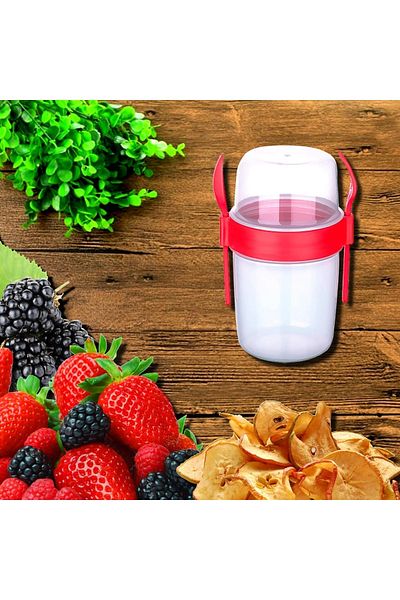 Titiz 650 ml Taken Go Muesli Container (Ap-9451) Red