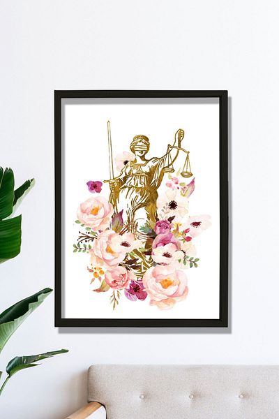 Dekor Loft Imprimare Lady Justice, Cadou pentru avocat, Decor Birou Avocat