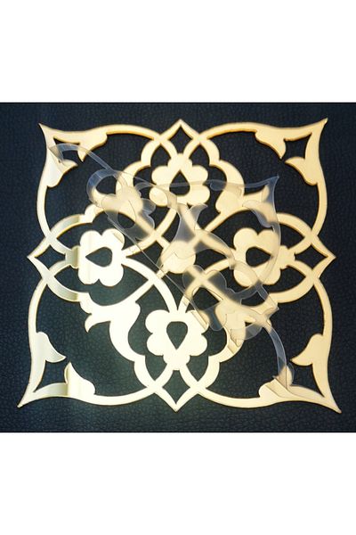 Mobiplas Gold Plexi Wardrobe Ornament 120x120 Mm Pack of 6