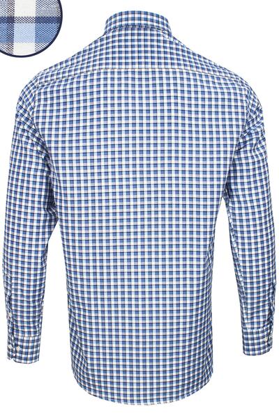 Varetta Чоловіча сорочка класичного крою з довгими рукавами, світло-синя в клітинку