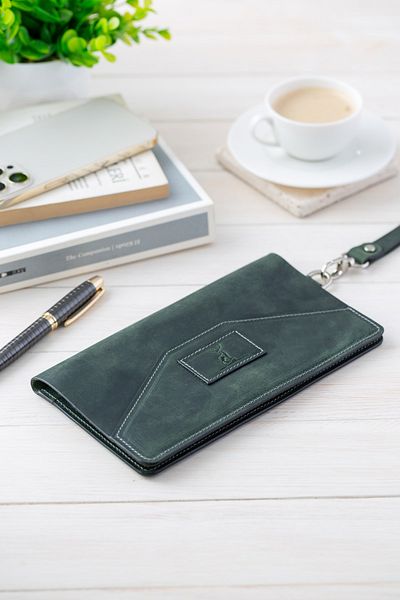 Conceria Pelle Genuine Leather Swanky Unisex Card Holder & Wallet with Phone Compartment