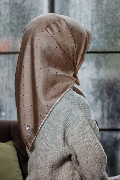 Vissona Γυναικείο Twill Μεταξωτό Κασκόλ Μπεζ