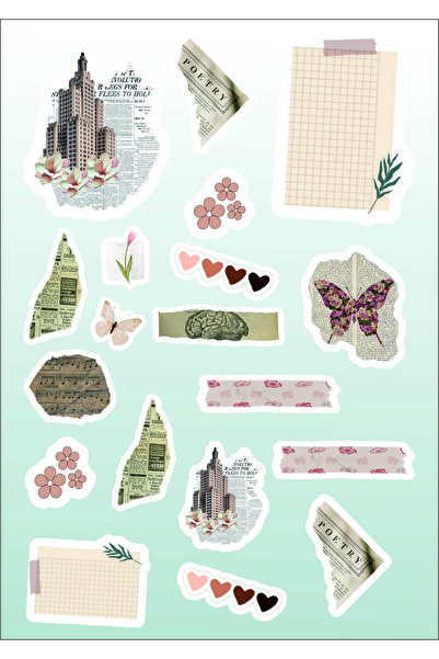 Sticker Adresim Poetry Sticker Etiket Seti - Bullet Journal - Laptop - Telefo...