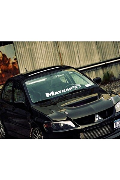 Oto Sticker Matkaps Ön Cam Yazı Sticker 53x15cm Matkap's Araba Stickeri