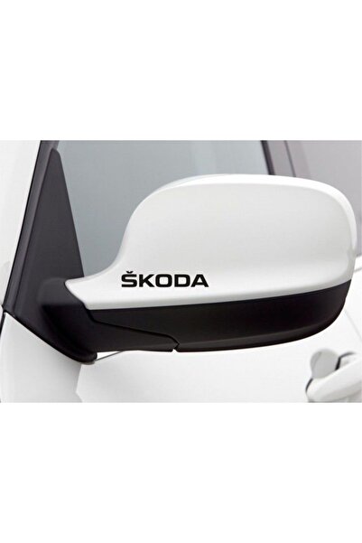 Oto Sticker Skoda Ayna Araba Stickeri Logo 2 Adet Set