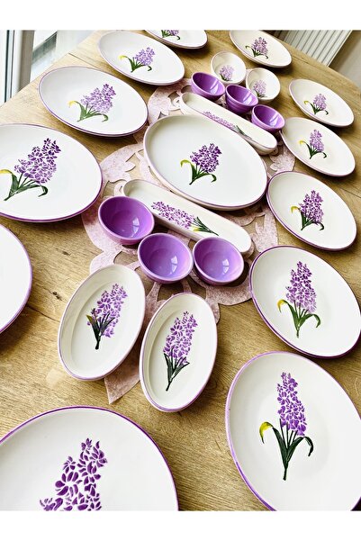 VENÜS HOME DECORATION Lila Hyacinth Model 25 Model Breakfast Set for 12 Persons