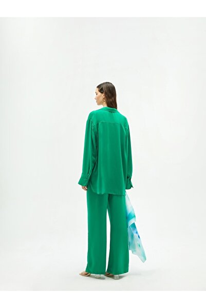 Juste Studio Zelená saténová košile