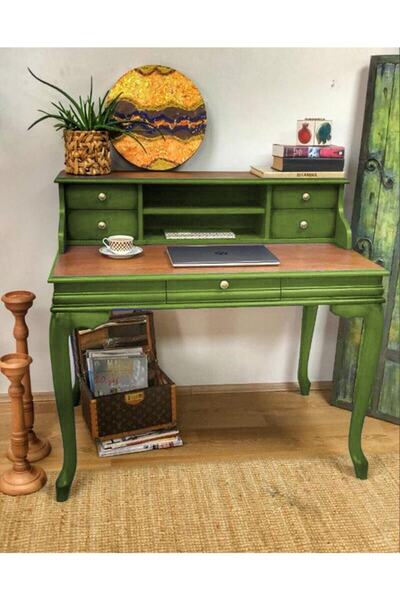 Genel Markalar Sema Ahsap Calisma Masası 110 Cm Yeşil Eskitme