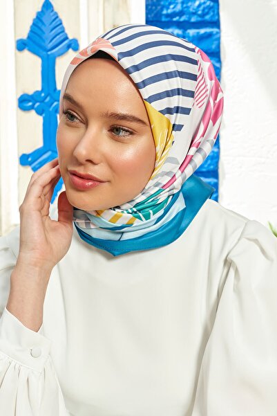 Madame Polo وشاح مافي من سلسلة روكوكو من نسيج التويل (تيفيل) - نيلي