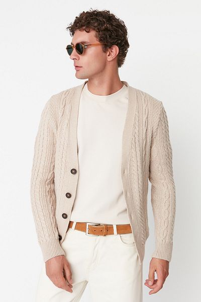 Trendyol Collection Cardigan - Beige - Regular fit