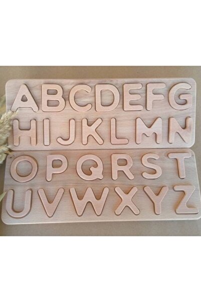 YuBaMar Ahşap Alfabe Seti Ingilizce Harfler, Wooden Alphabet English Letters