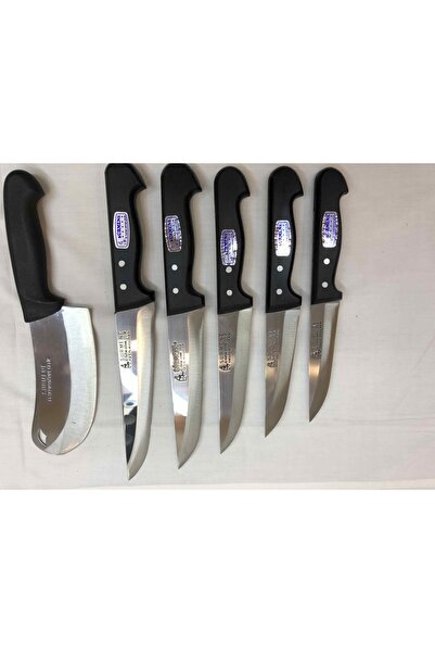 Sürmene 6 Parça Orijinal Trabzon El Yapımı Dövme Çelilk Mutfak Stili Satır Bı...