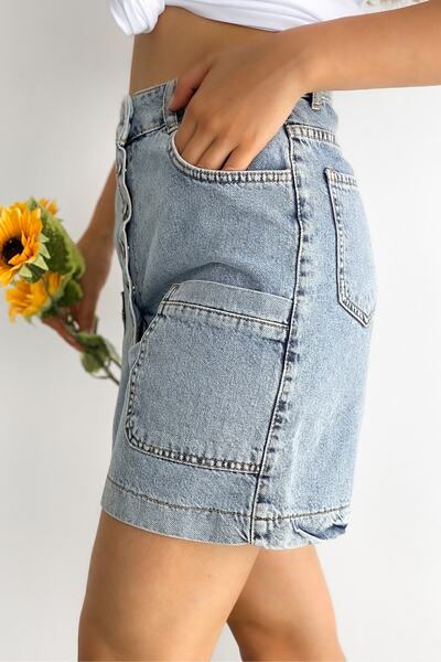 FEMELLE Kot Şort Etek