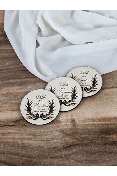 Masalsı Concept 25 Adet Ahşap Magnet Nişan Hediyesi Söz Hediyesi Buzdolabı Ma...