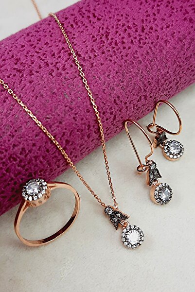 Altınışık Gümüşçülük 925 Ayar Gümüş Zirkon Taşlı Rose Kaplama Elmas Möntürlü ...