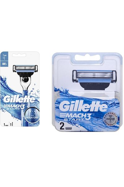 Gillette Mach3 1 up Shaver Start Mach3 Start Replacement Shaving 2Pcs Blade